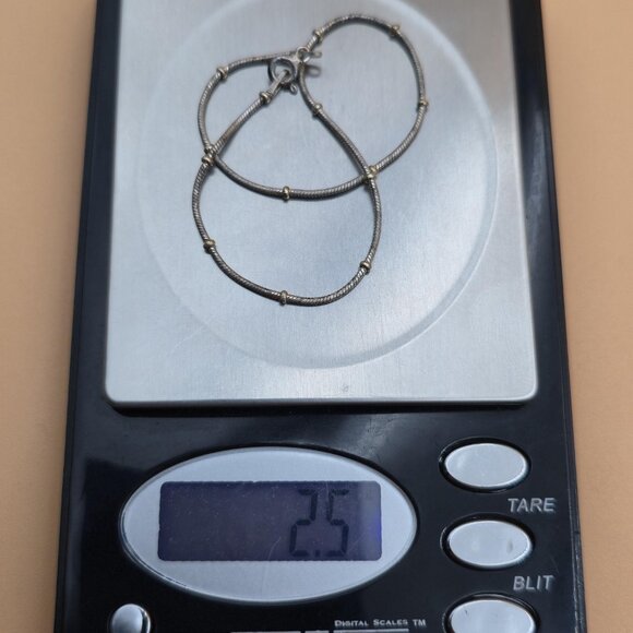 9 Inch Sterling Silver Tarnished Orb Chain Ankle Bracelet B616 - Picture 5 of 5